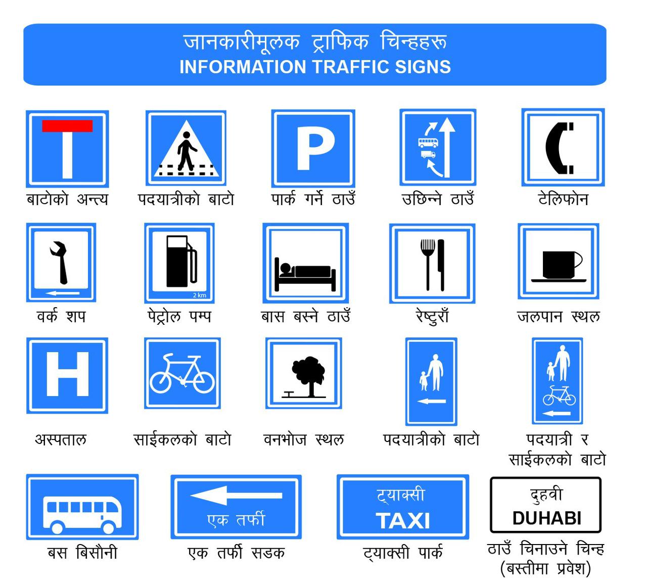 Information Traffic Signs
